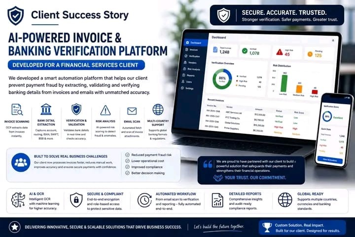AI-Powered Invoice & Banking Verification Platform Dashboard