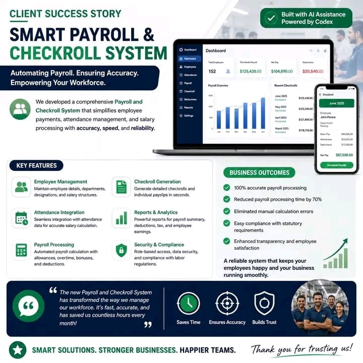 Smart Payroll and Checkroll System Dashboard